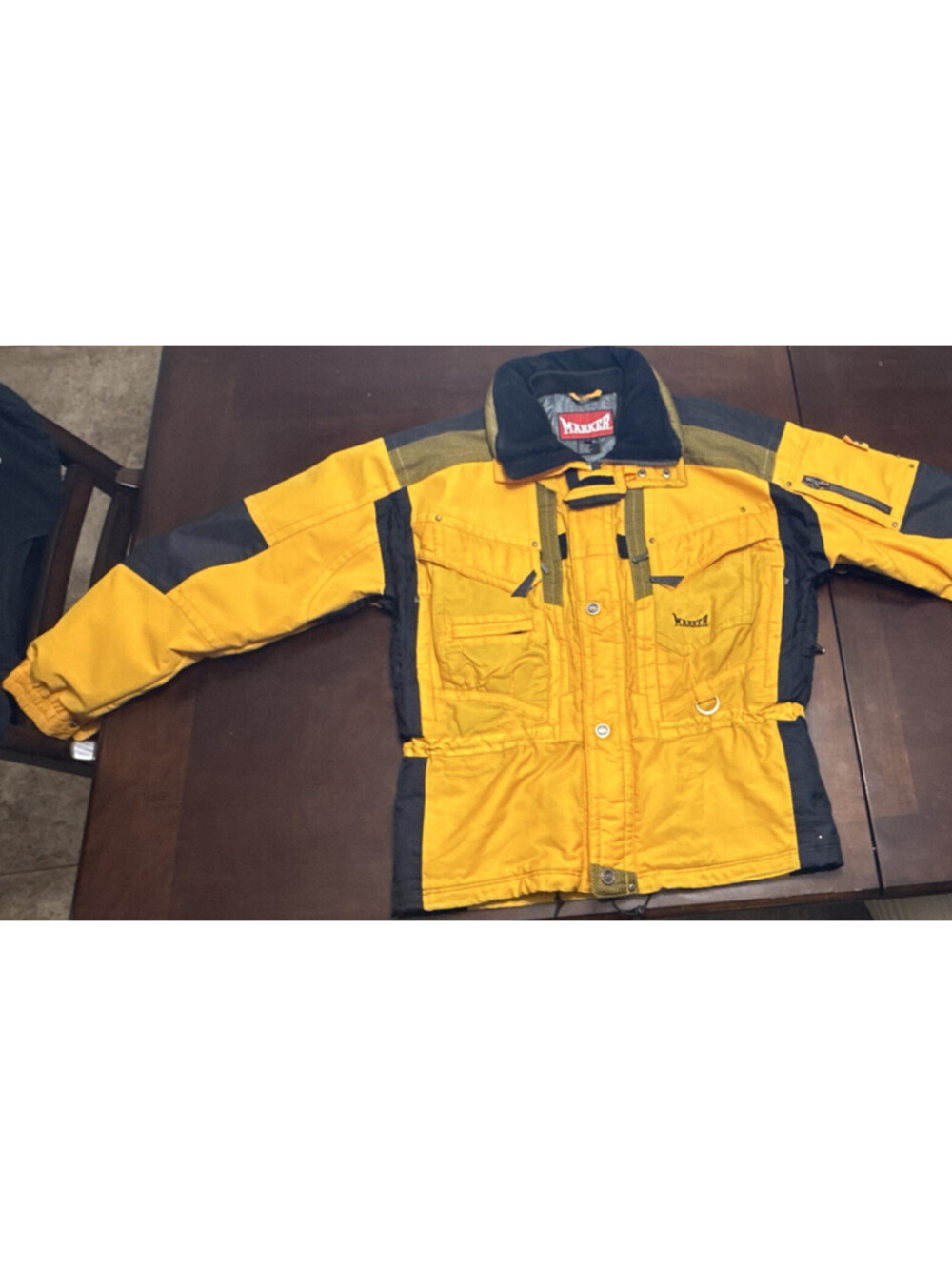 Marker Men's M Yellow/Black Colorblock Lined Ski Jacket Zip Snowboard